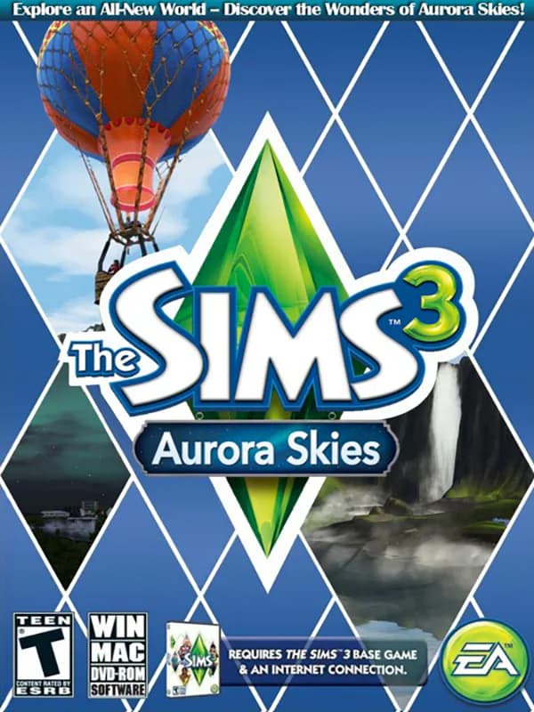 The Sims 3: Aurora Skies cover artwork